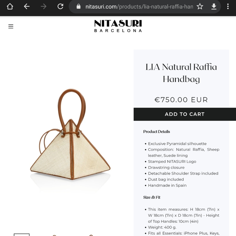 Lia Natural Raffia bag